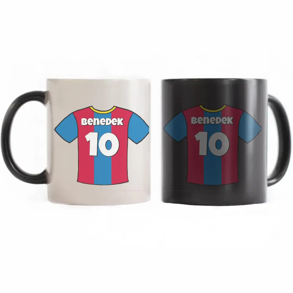 Foci mezes bögre egyedi névvel és számmal