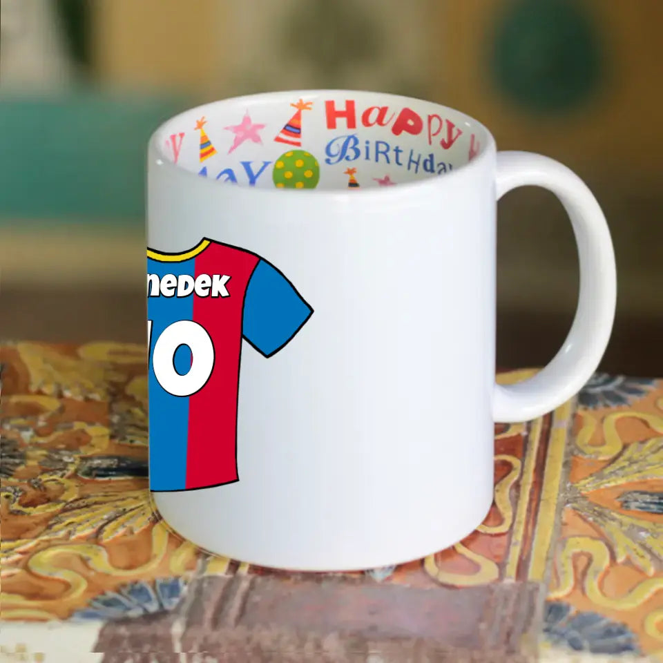 Foci mezes bögre egyedi névvel és számmal