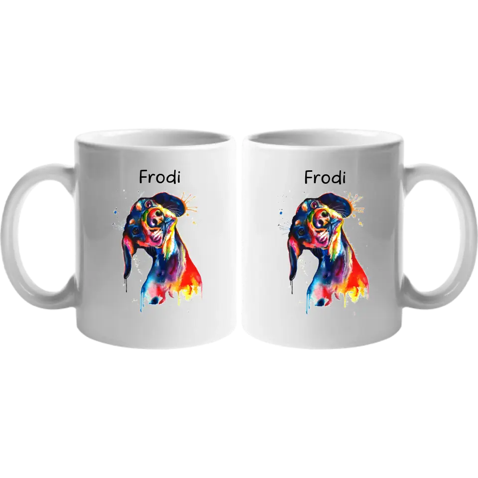 Akvarell hatású kutyás bögre