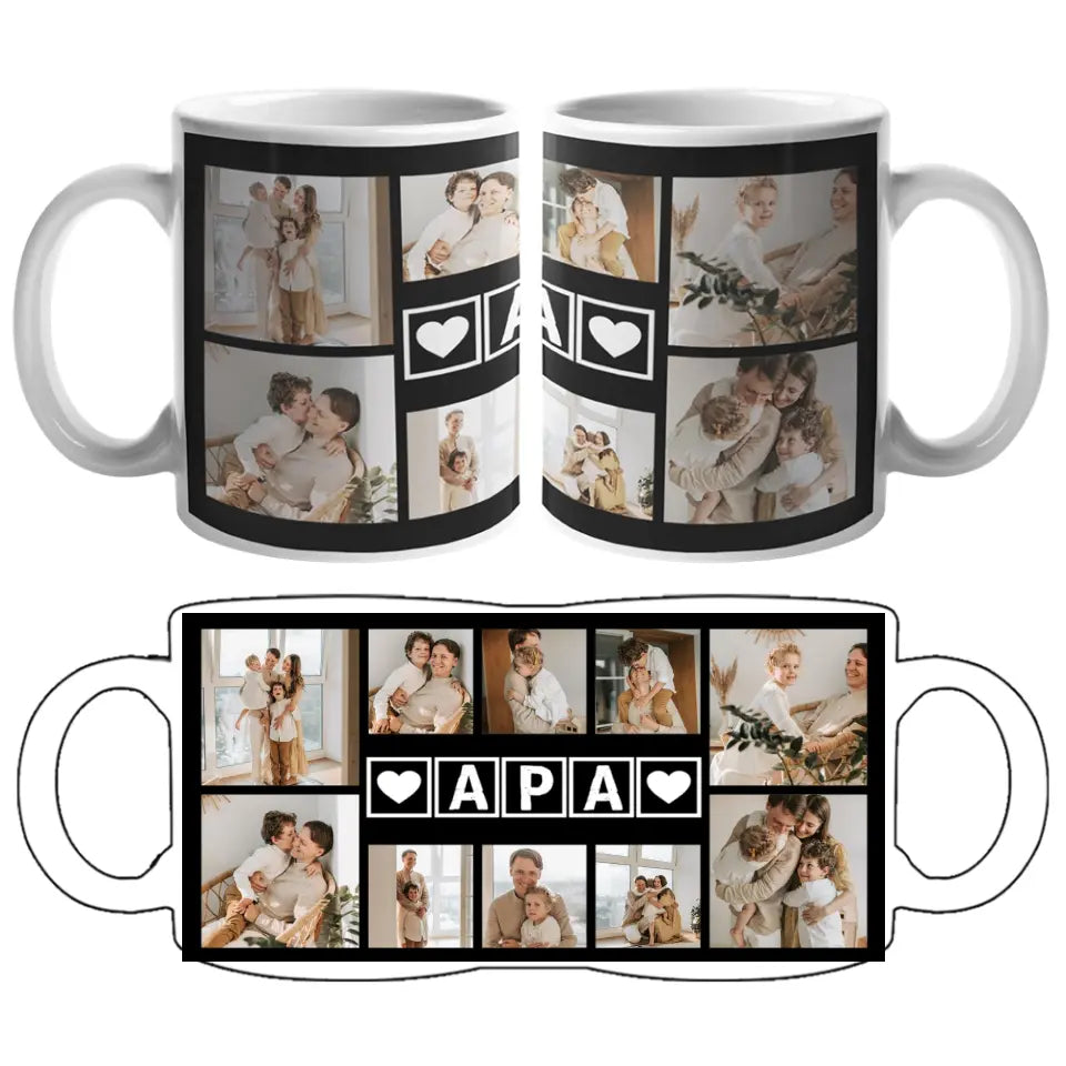 Apák napi 10 képes egyedi ajándék bögre APA felirattal