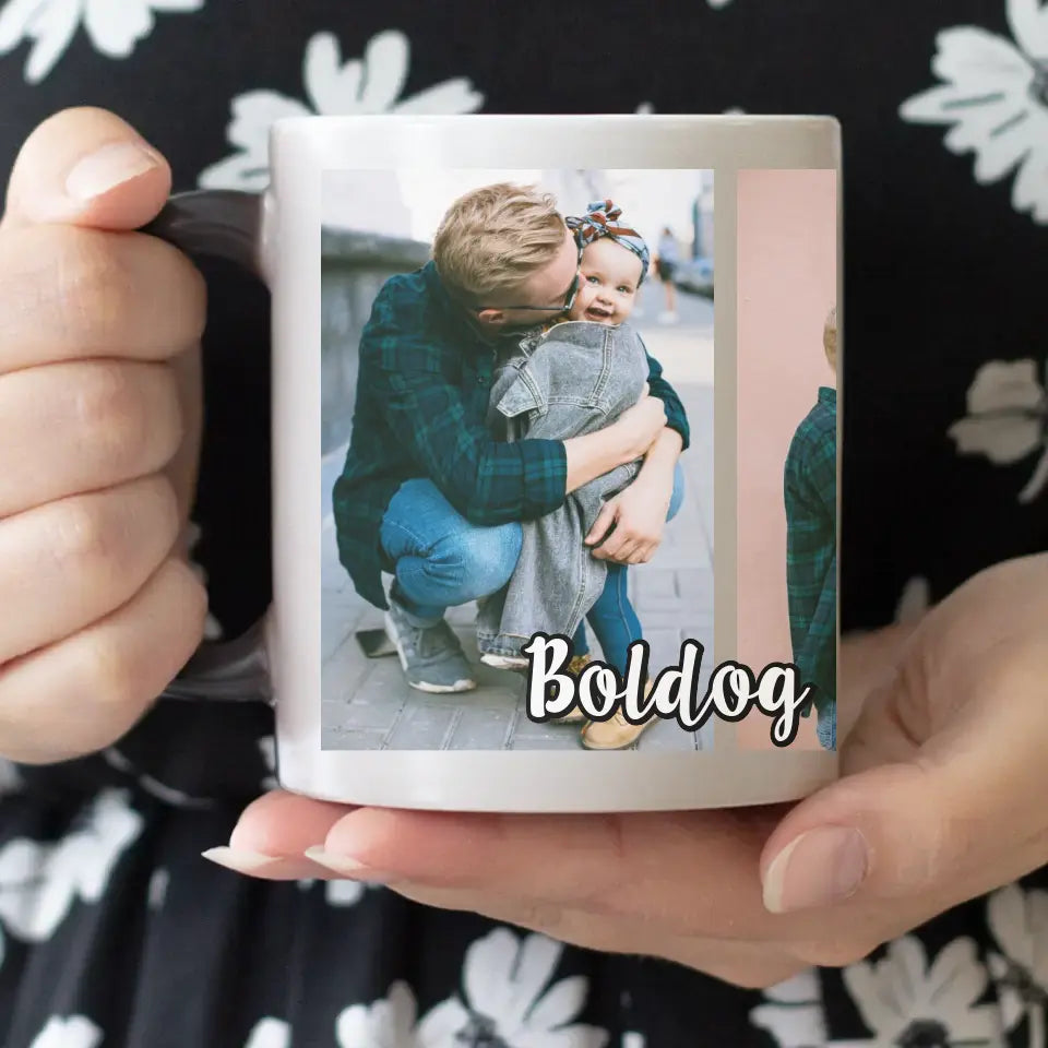 Apák Napi Fényképes ajándék bögre 3 képpel