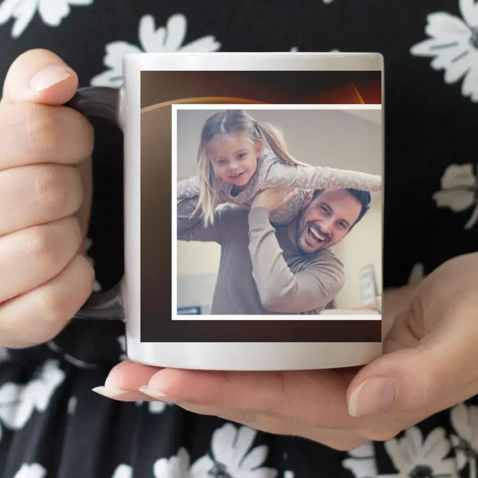 Apák napi feliratos bögre saját fotóval