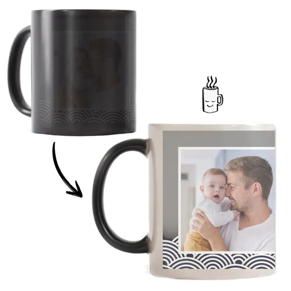 Szürke apák napi bögre saját fotóval és felirattal