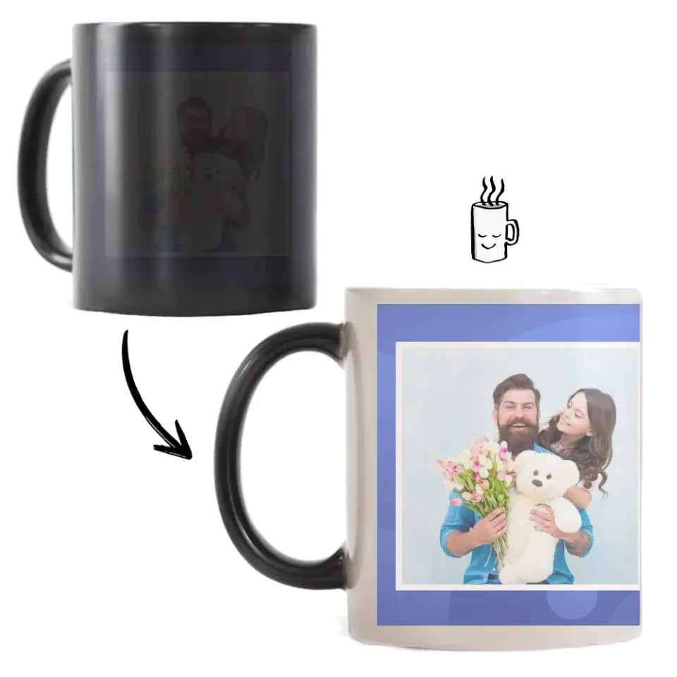 Bögre saját képpel és felirattal apák napjára