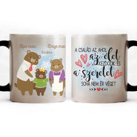 Mackó családos apák napi bögre