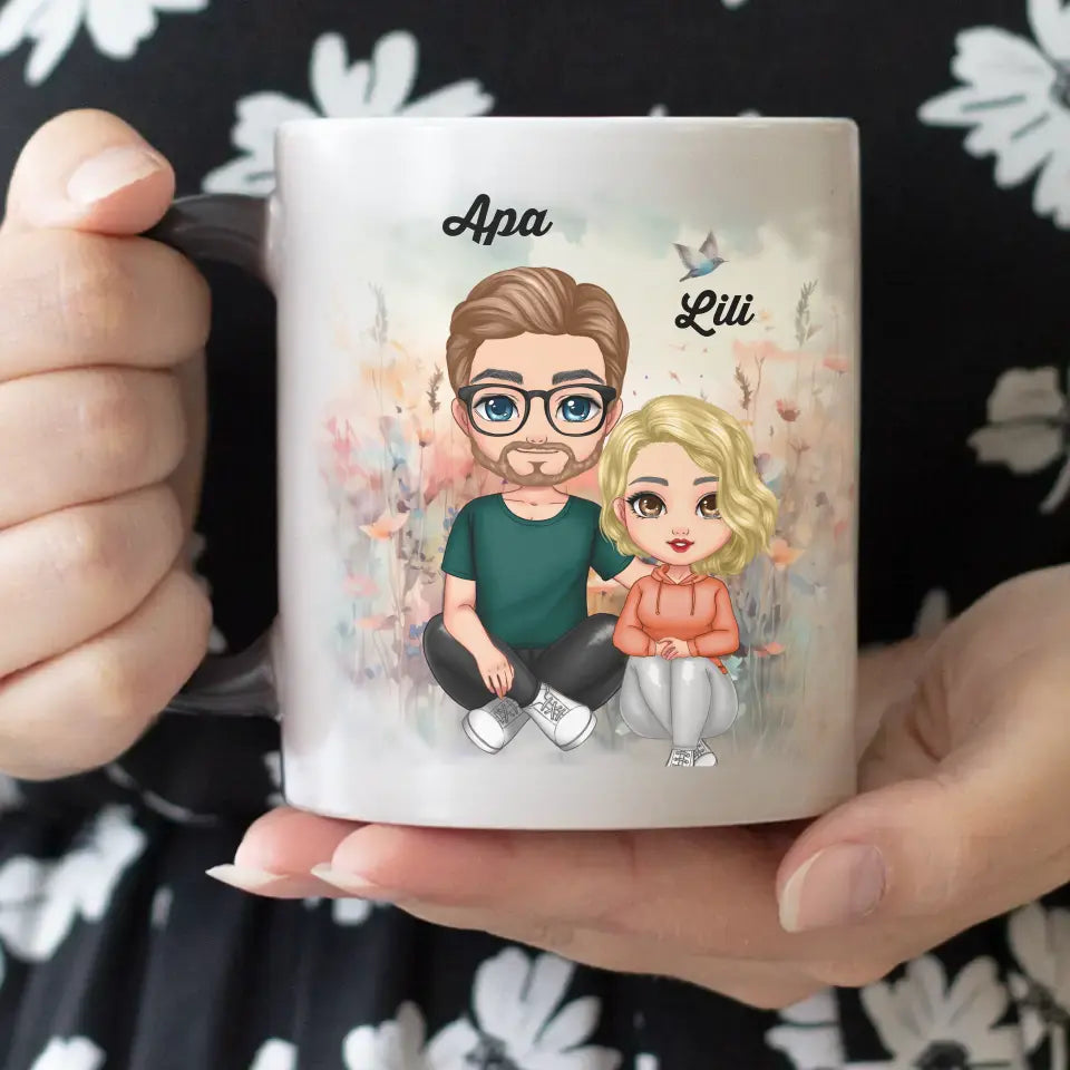 Cuki karakteres Apa-lánya bögre