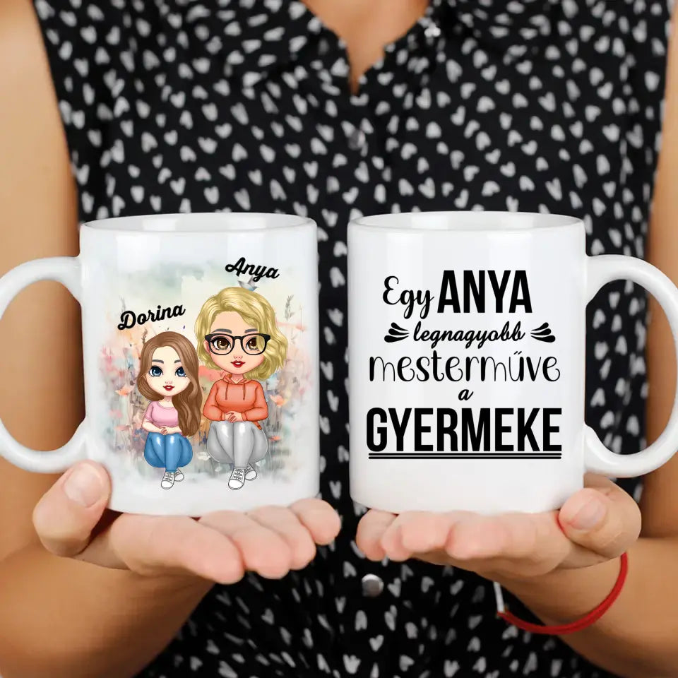Cuki karakteres Anya-lánya bögre