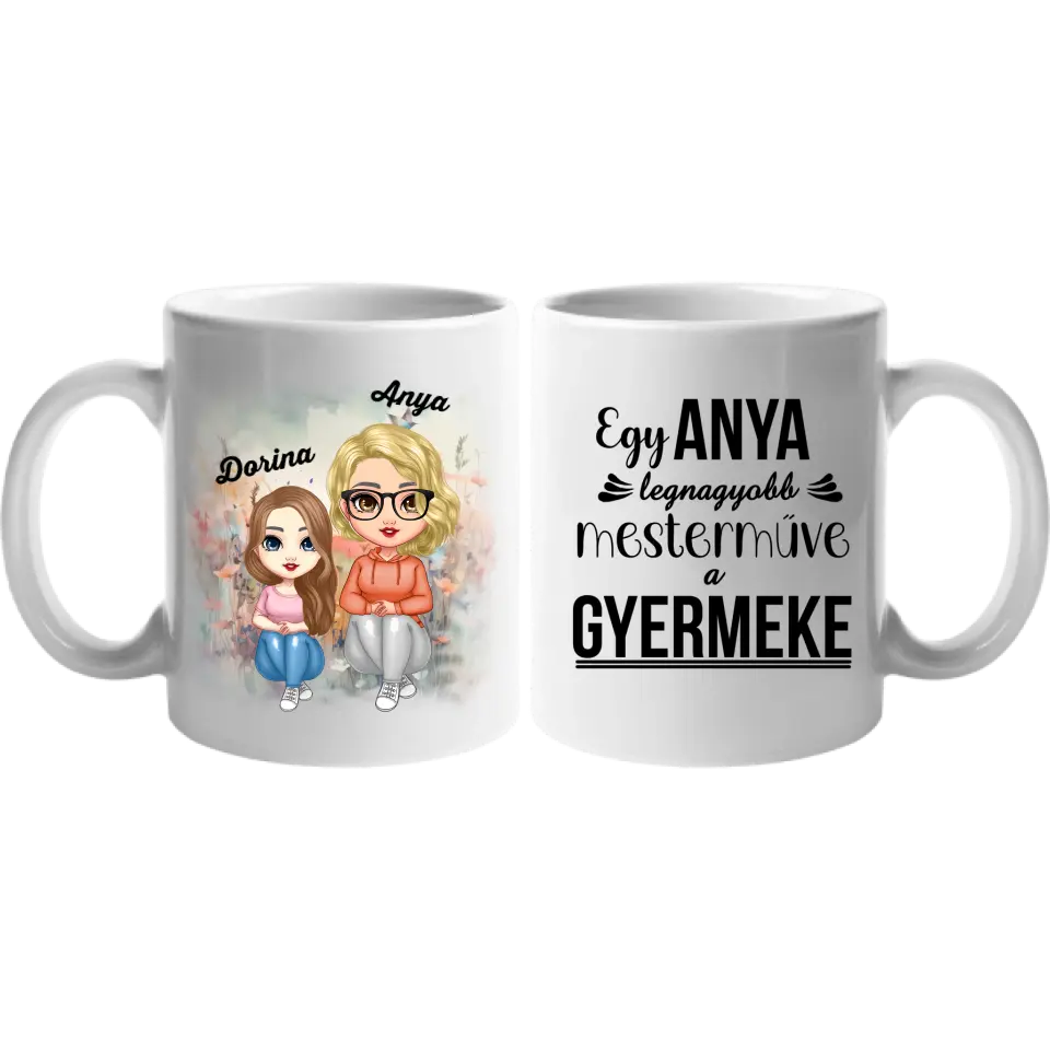 Cuki karakteres Anya-lánya bögre