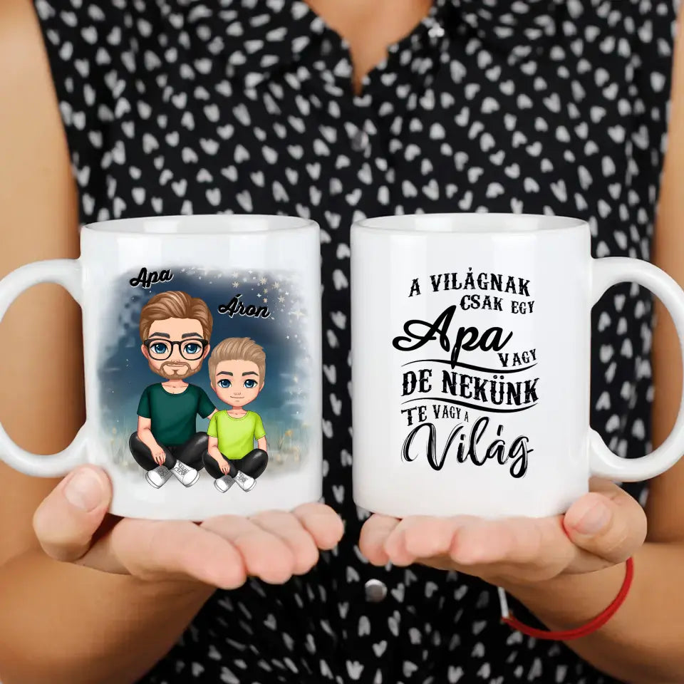 Cuki karakteres Apa-fia bögre 