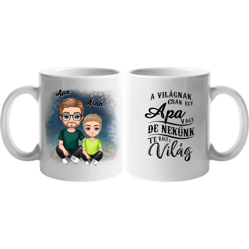 Cuki karakteres Apa-fia bögre 