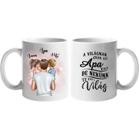 Apa két kisgyerekkel bögre