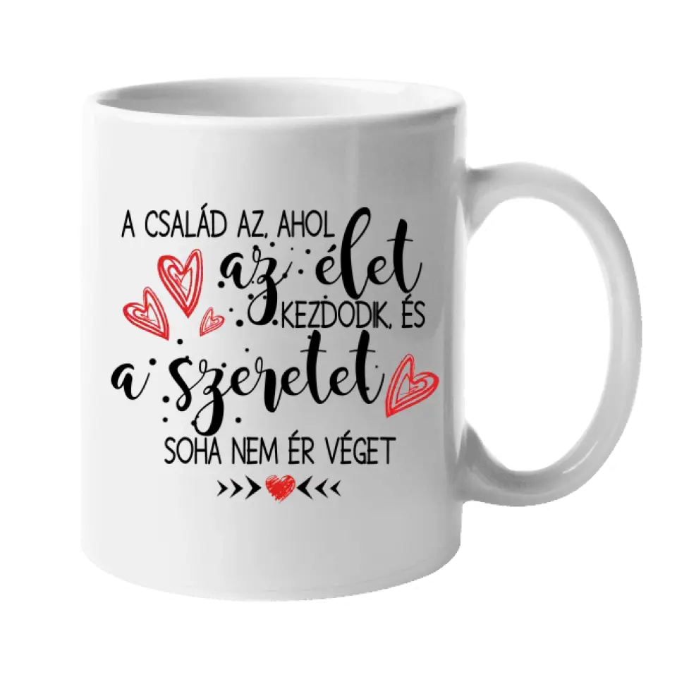 Család kisfiúval mintás egyedi bögre