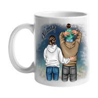 Család kisfiúval mintás egyedi bögre