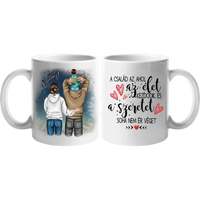 Család kisfiúval mintás egyedi bögre