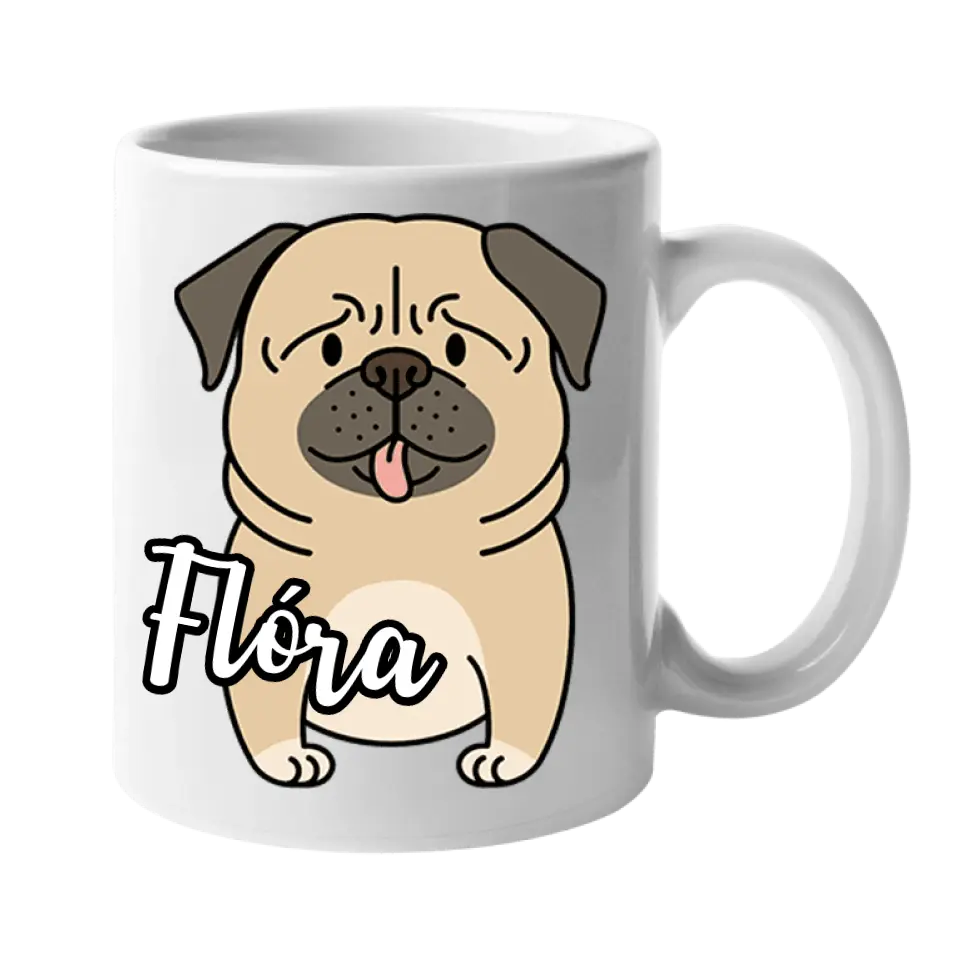 Kétoldalas állatos bögre névvel