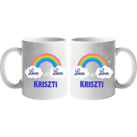 Pride szivárványos bögre névvel