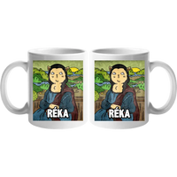 Vicces macskás egyedi ajándék bögre - újragondolt festmények