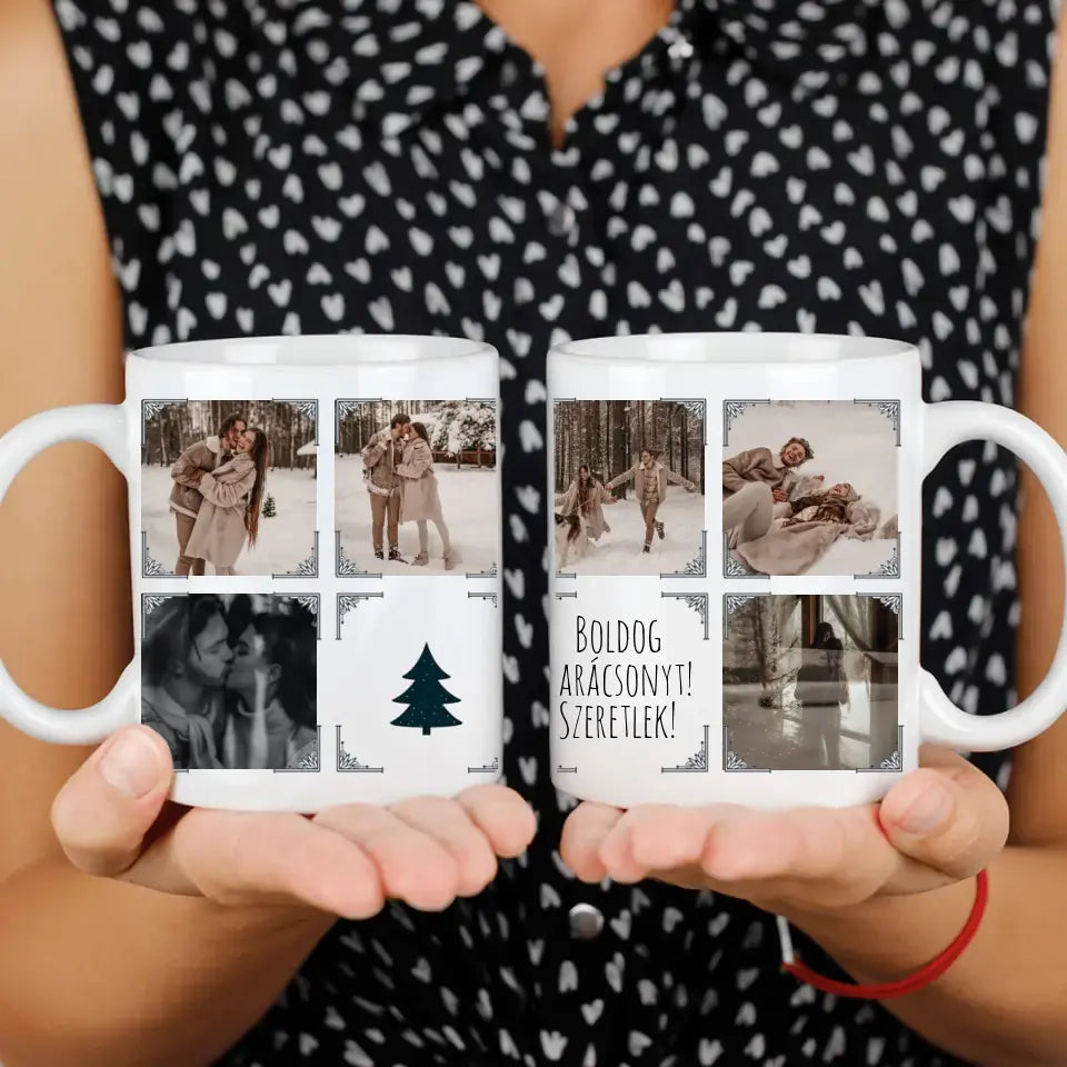 Egyedi karácsonyi ajándék bögre 6 képpel