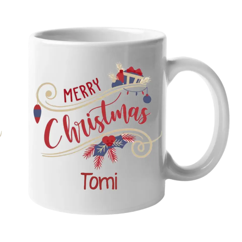 Karácsonyi ajándék bögre Merry Christmas felirattal 1