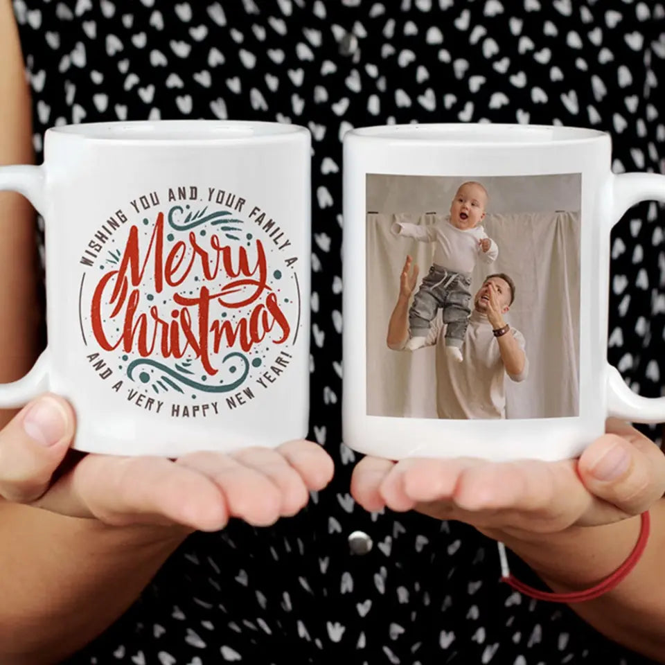 Egyedi képes Merry Christmas bögre