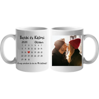 Egyedi bögre pároknak naptárral és képpel