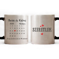Egyedi bögre pároknak naptárral és felirattal