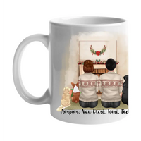 Kutyás karácsonyi bögre pároknak két kutyával