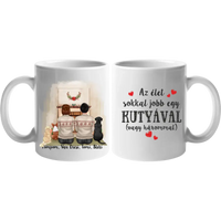 Kutyás karácsonyi bögre pároknak két kutyával