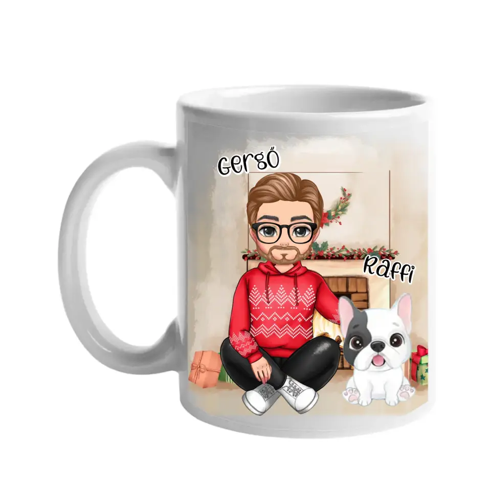 Karácsonyi cuki férfi gazdis bögre 