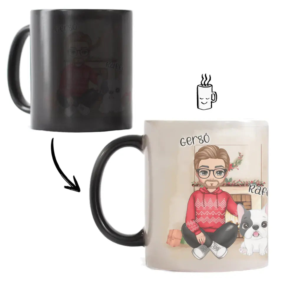 Karácsonyi cuki férfi gazdis bögre 