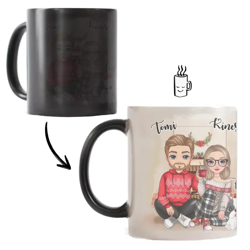 Karácsonyi cuki páros bögre kutyával