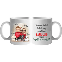 Karácsonyi cuki páros bögre 2 kutyával