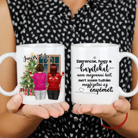 Karácsonyi legjobb barátnők háttal bögre