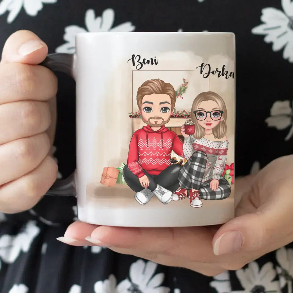 Karácsonyi cuki páros bögre 