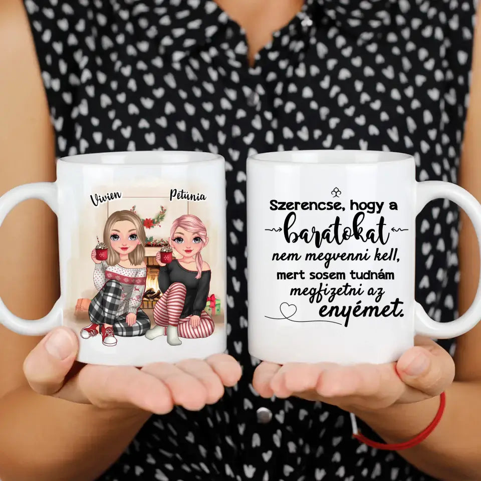 Karácsonyi cuki barátnős bögre
