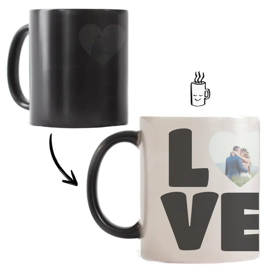 Love feliratos bögre egyedi fotóval