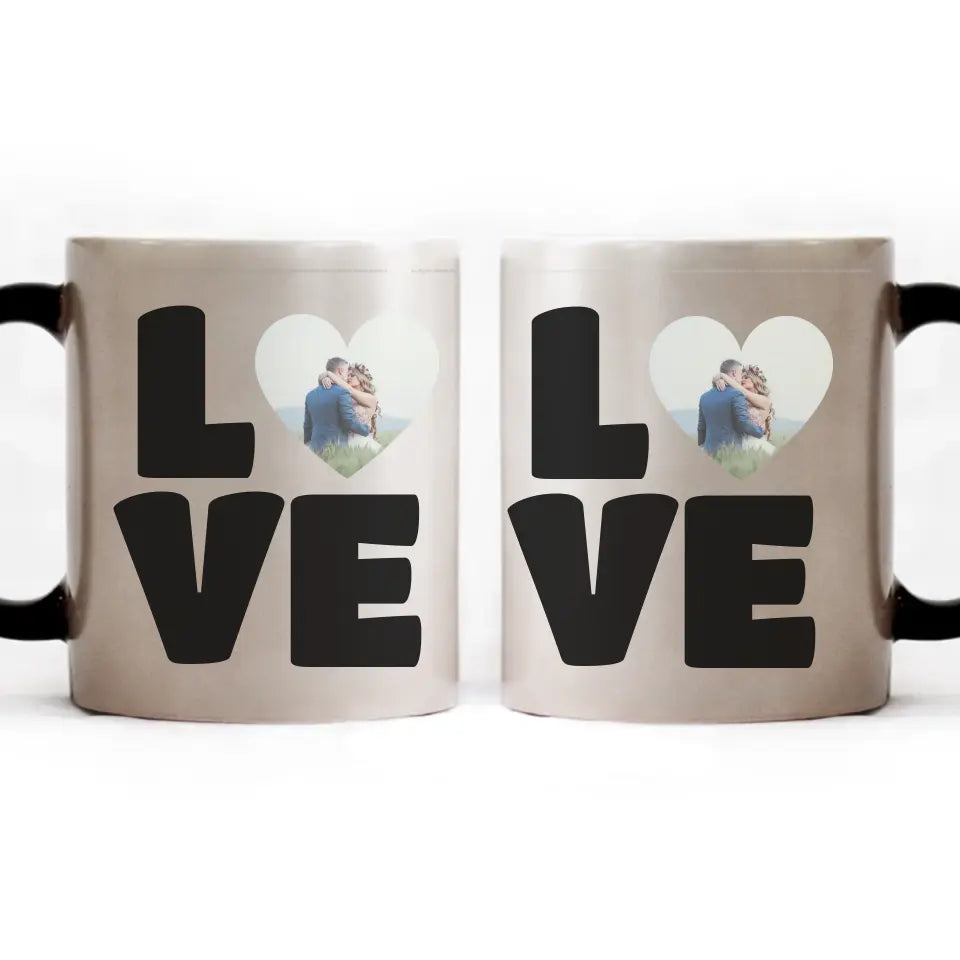 Love feliratos bögre egyedi fotóval