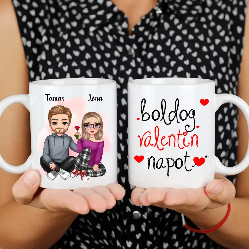 Valentin napi cuki páros bögre