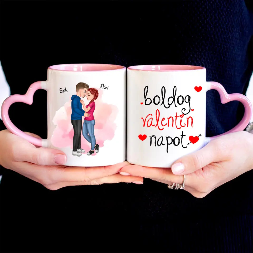 Valentin napi karakteres szíves bögre