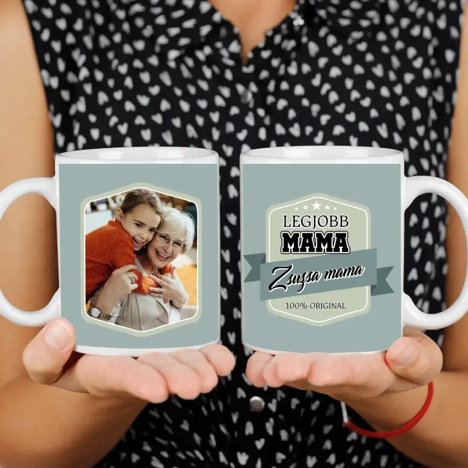 A legjobb Mama bögre egyedi képpel és névvel