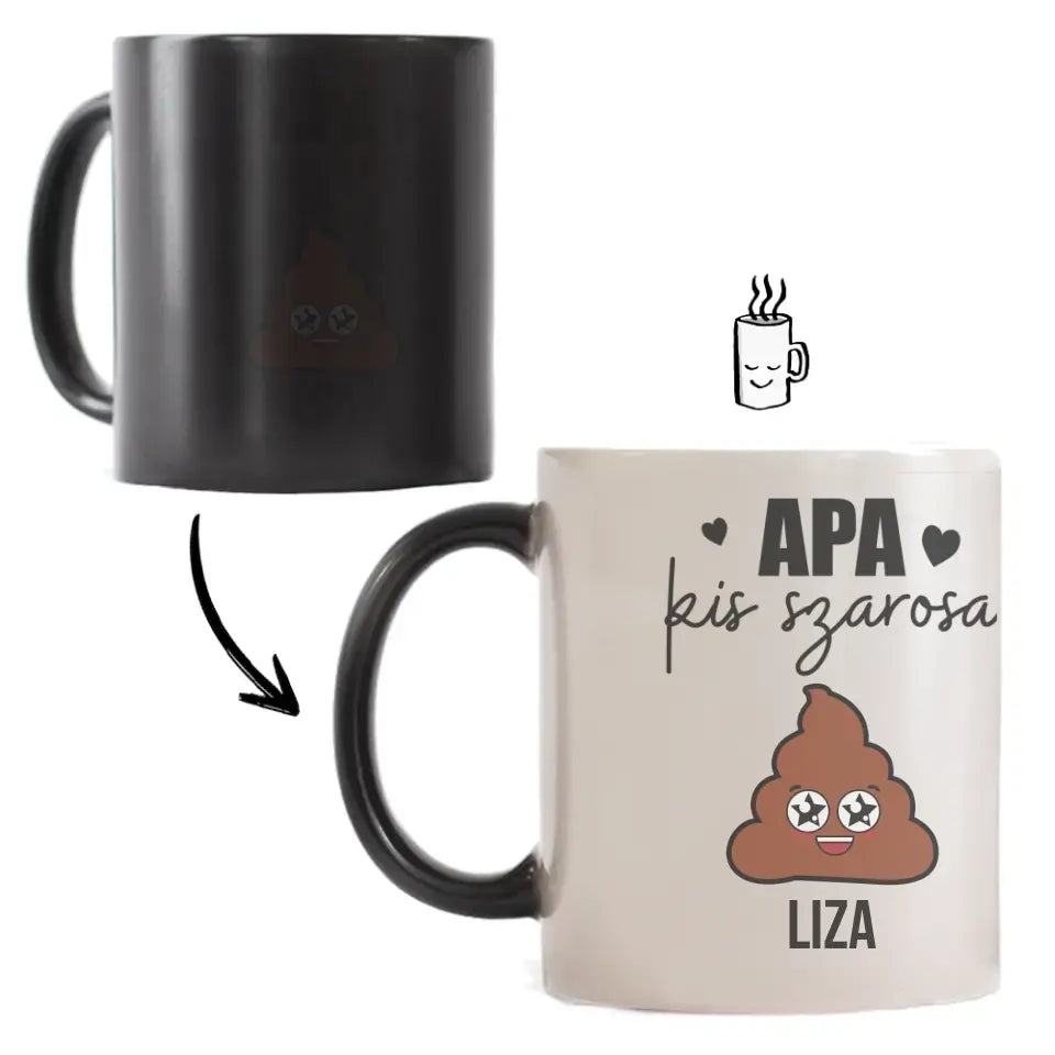 Vicces Apák napi bögre Apa kis szarosaival