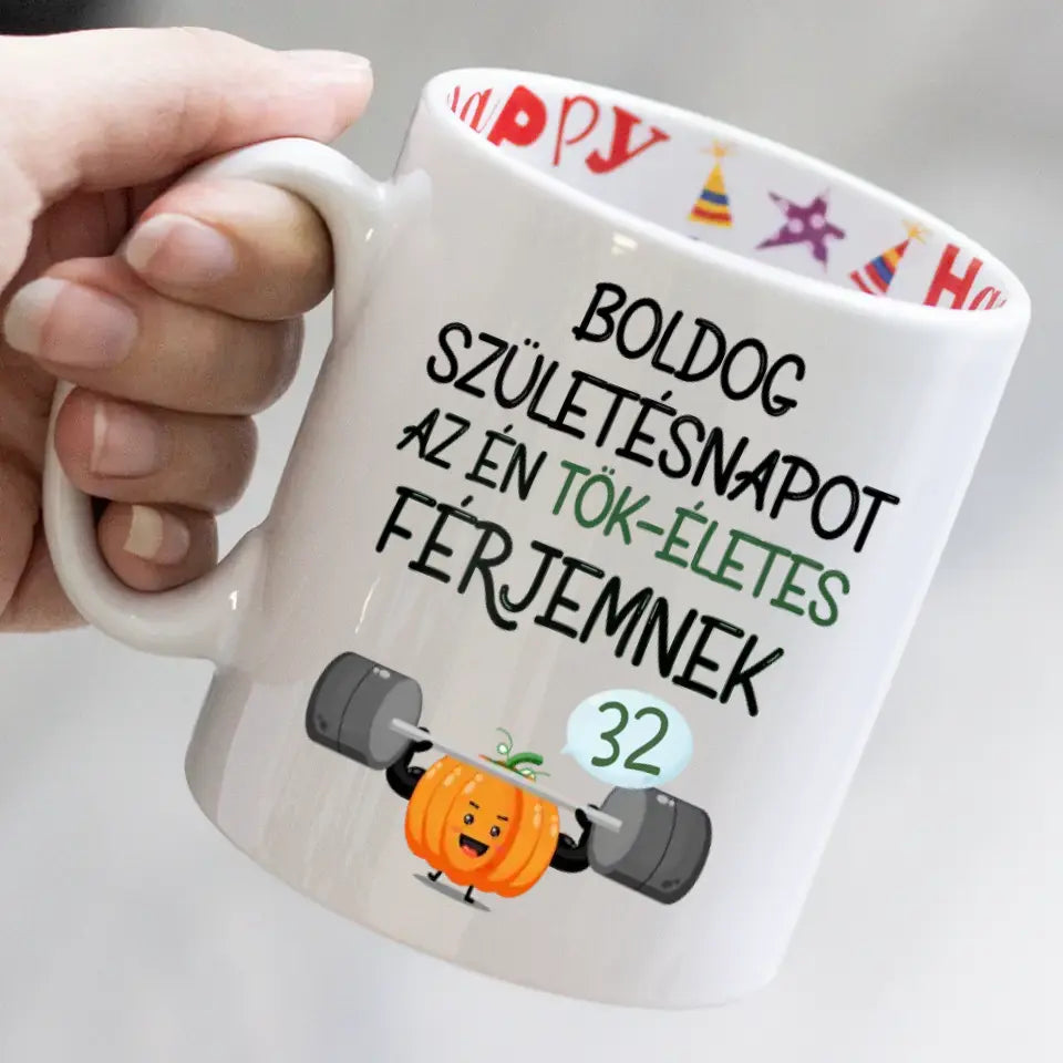 Tökéletes férj egyedi képes vicces szülinapi bögre