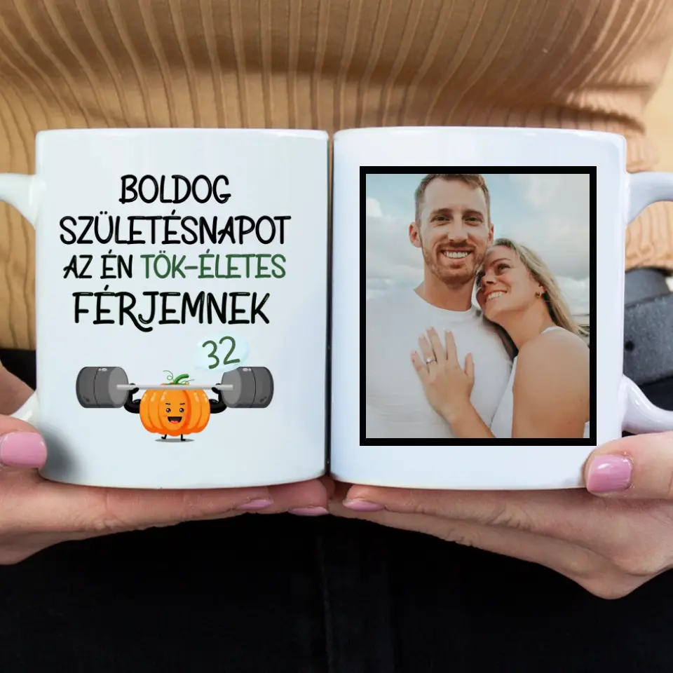 Tökéletes férj egyedi képes vicces szülinapi bögre