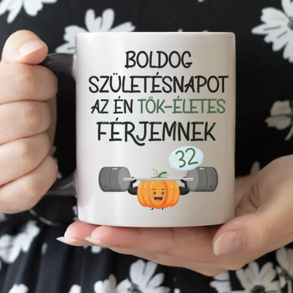 Tökéletes férj egyedi képes vicces szülinapi bögre