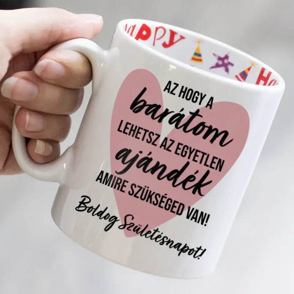 Az hogy a barátom lehetsz egyedi képes vicces szülinapi bögre
