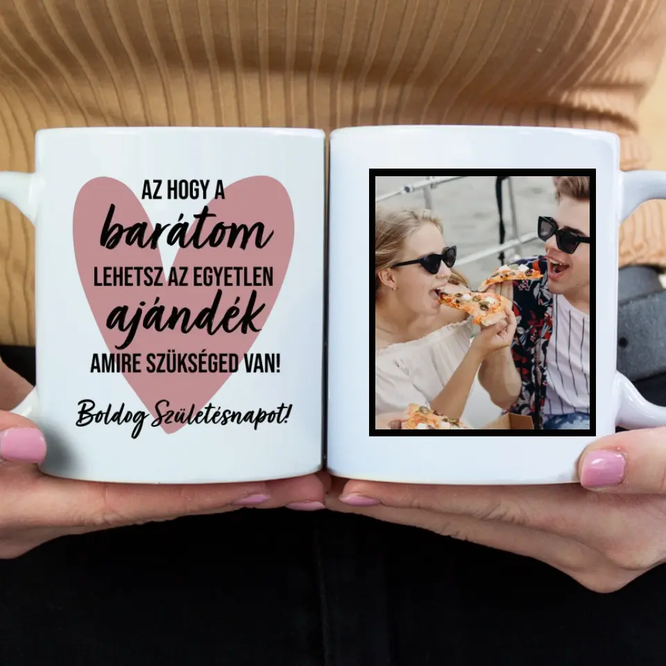 Az hogy a barátom lehetsz egyedi képes vicces szülinapi bögre