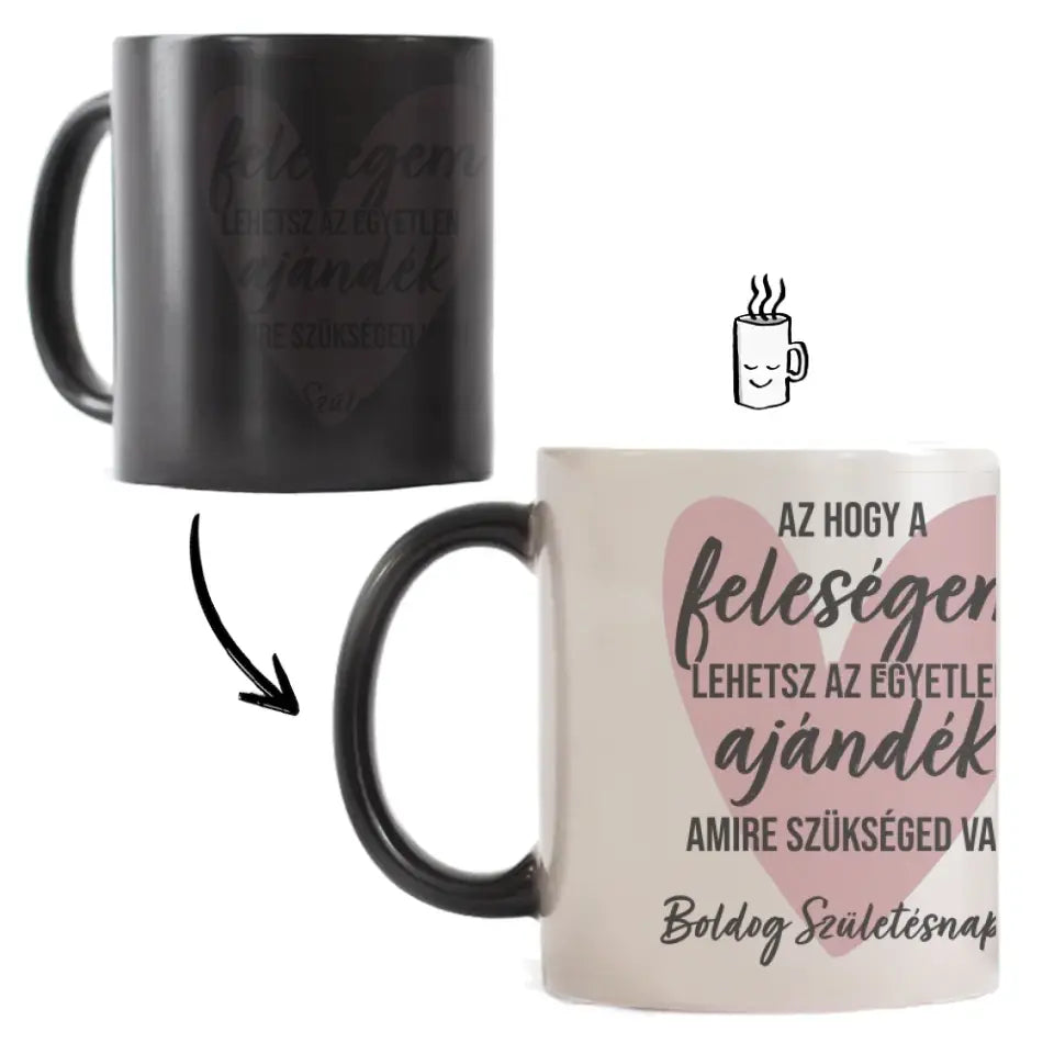 Az hogy a feleségem lehetsz egyedi képes vicces szülinapi bögre