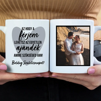 Az hogy a férjem lehetsz egyedi képes vicces szülinapi bögre