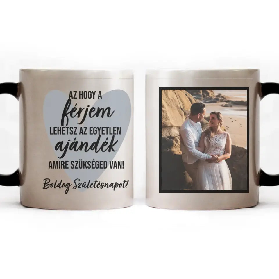 Az hogy a férjem lehetsz egyedi képes vicces szülinapi bögre