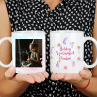 Egyedi neves unikornis szülinapi bögre lányoknak